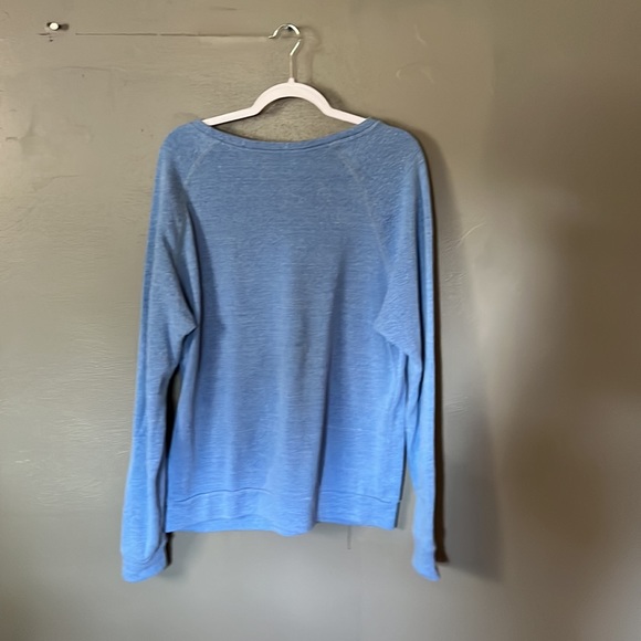 Blue Sweatshirt  size large  with saying on it - Picture 2 of 2